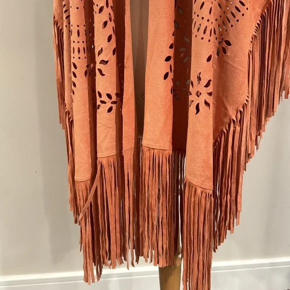 Chicos Gingered Peach Ruana Wrap - Picture 4 of 15